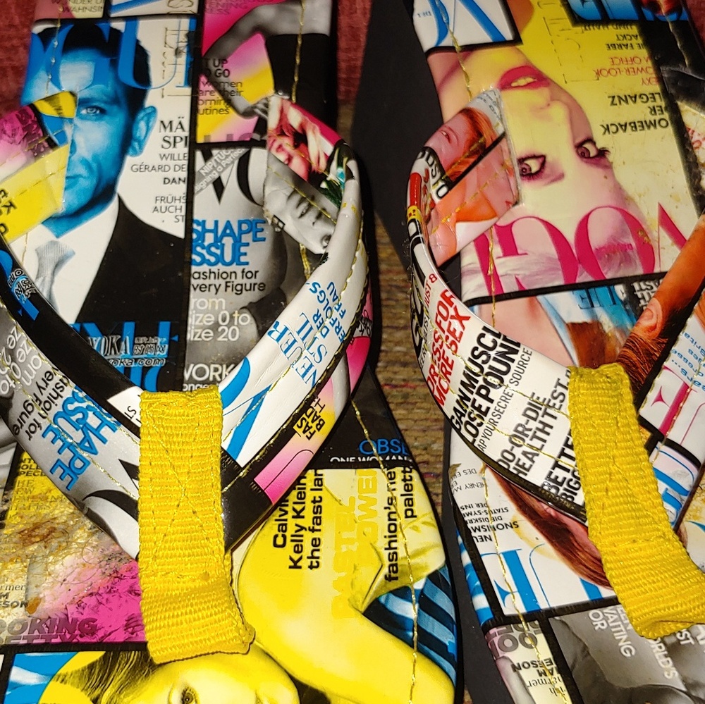 Magazine cover flip flops